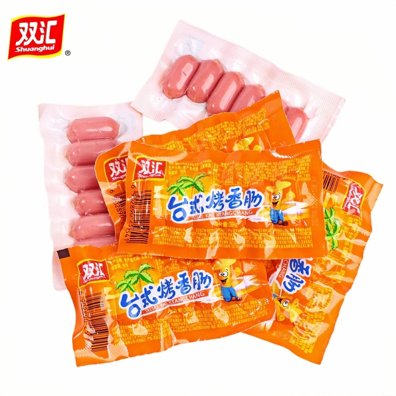 双汇台式烤香肠38g即食原味香辣孜然椰果烤肠热狗肠拇指肠火腿肠