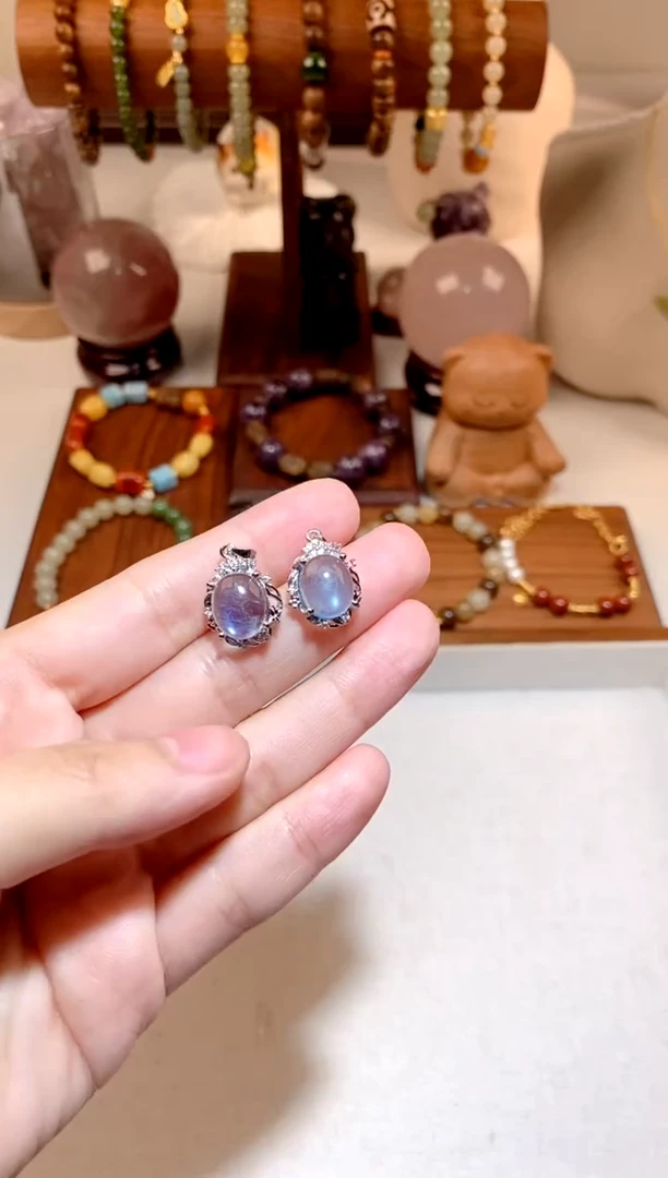 银S925镶嵌颈饰海蓝宝石海蓝宝吊坠 多样性发一