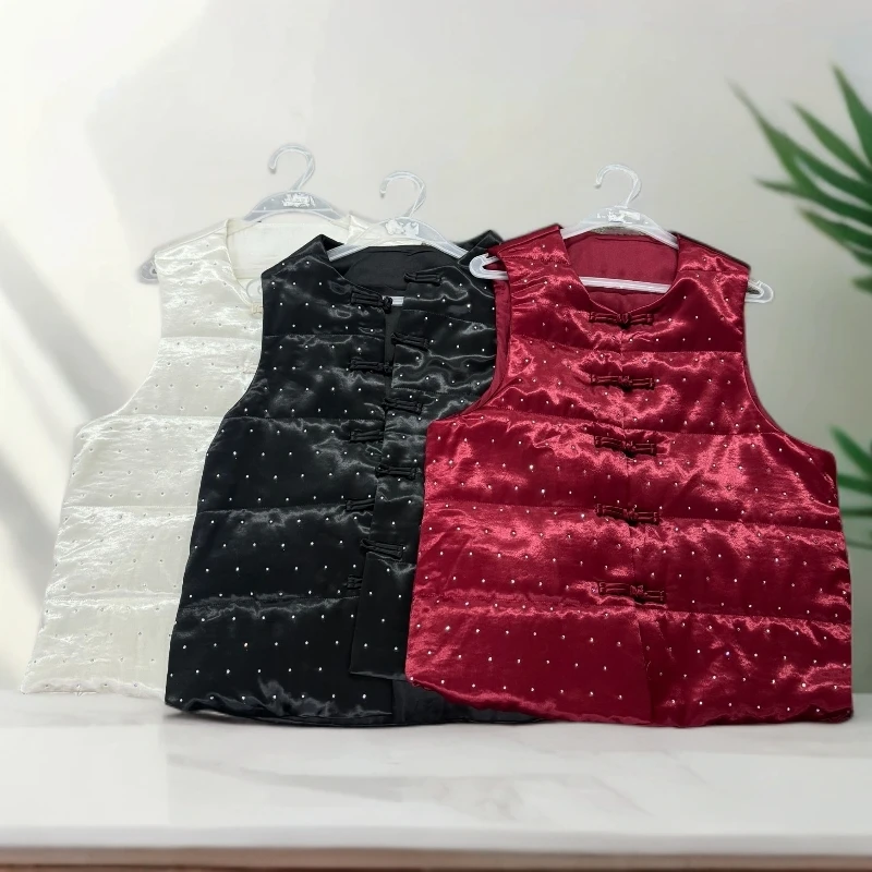 2112亮钻夹棉三色马夹