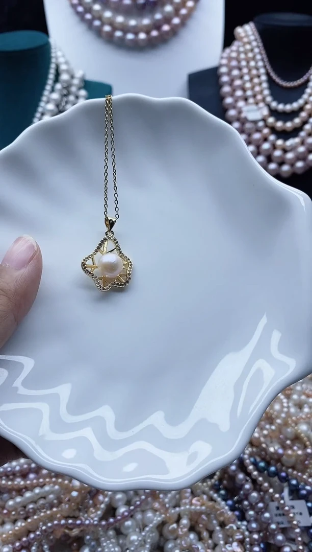 淡水珍珠未镶嵌吊坠(赠链)珍珠吊坠