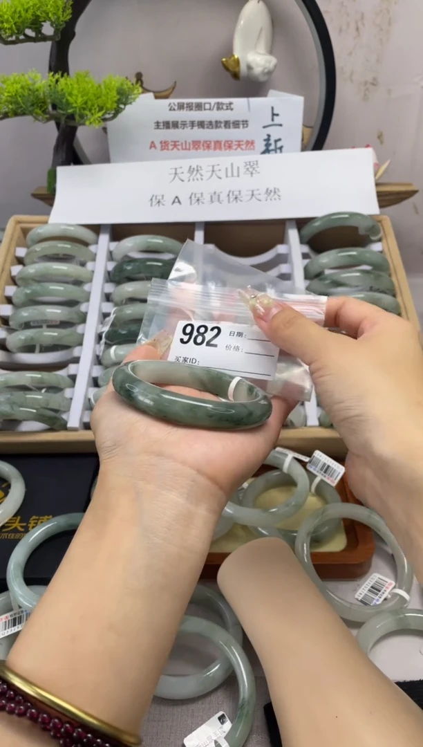 石英质玉（天山翠）手镯未镶嵌982