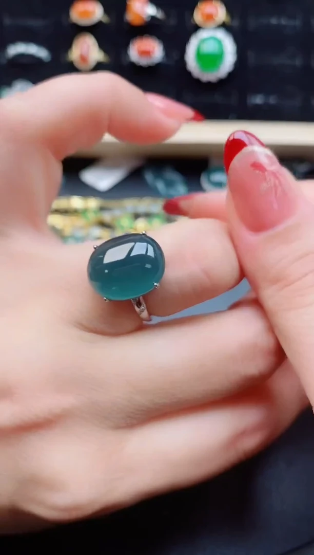 【闪购商品】翡翠戒指银S925镶嵌12121