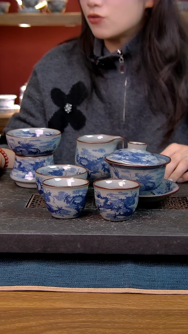 简装家用款6件套 老陶泥开片纹陶瓷茶具