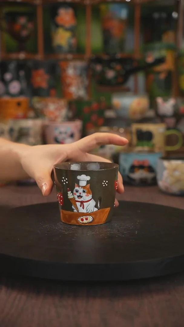 紫砂油画手绘釉下彩