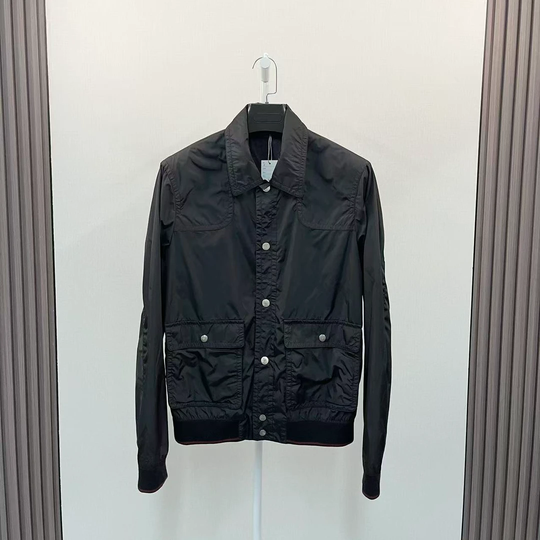 99新 GUCCI/古驰 /满印暗纹logo黑色尼龙夹克外套/尺码48