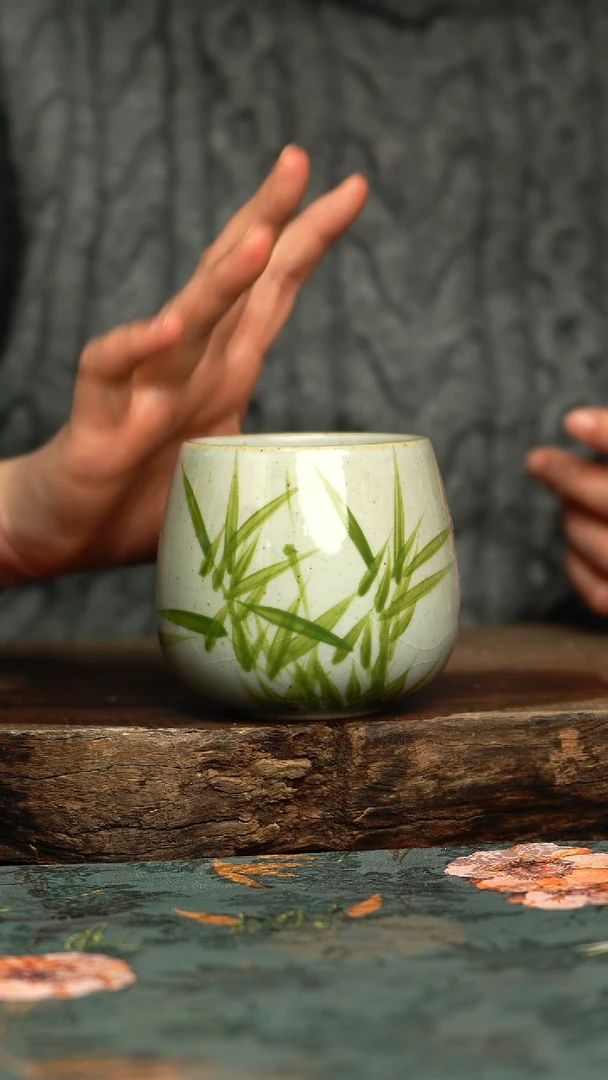 【闪购商品】杯釉下彩手工手绘同款陶器