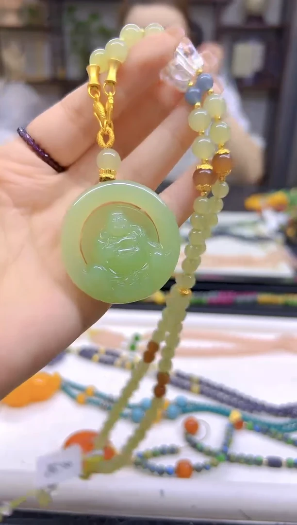 和田玉未镶嵌毛衣链DIY款M765