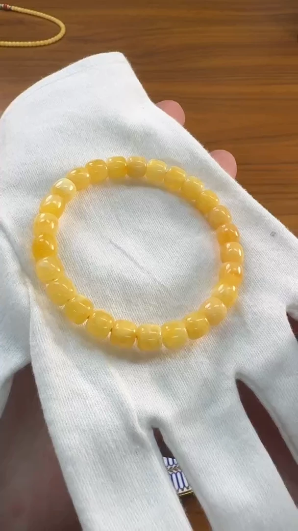 【闪购商品】蜜蜡手链未镶嵌2469/8mm蓝标蜜蜡手串