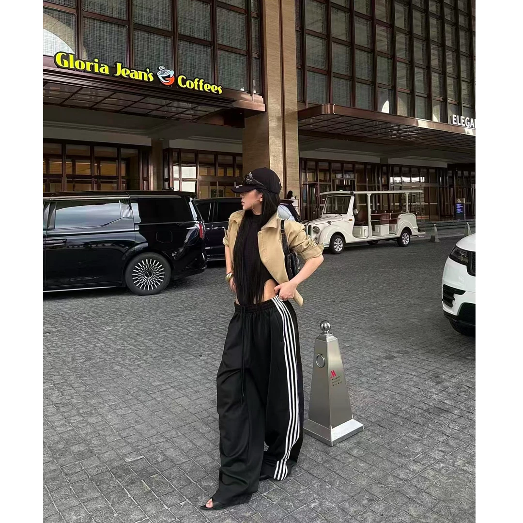 美式复古时尚高级感短外套秋季新款收腰上衣配显瘦休闲裤子套装