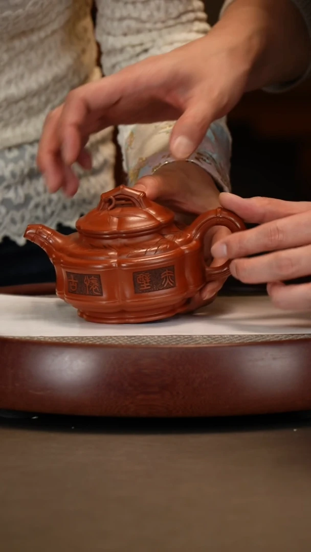 【闪购商品】紫砂茶壶【张赦棠】大红袍六方竹鼓