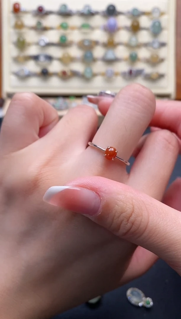 银S925镶嵌戒指翡翠1111111+6