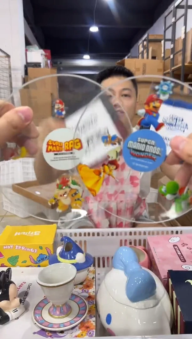 瓷片马里奥玻璃碟子2件套