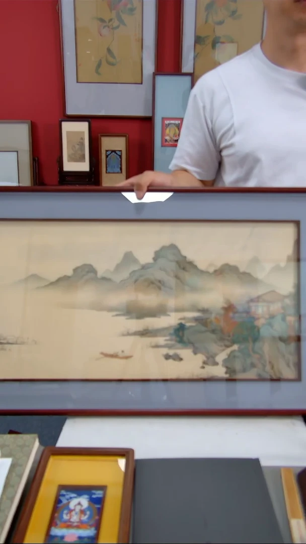 国画丁奕《探春图》装裱92*50