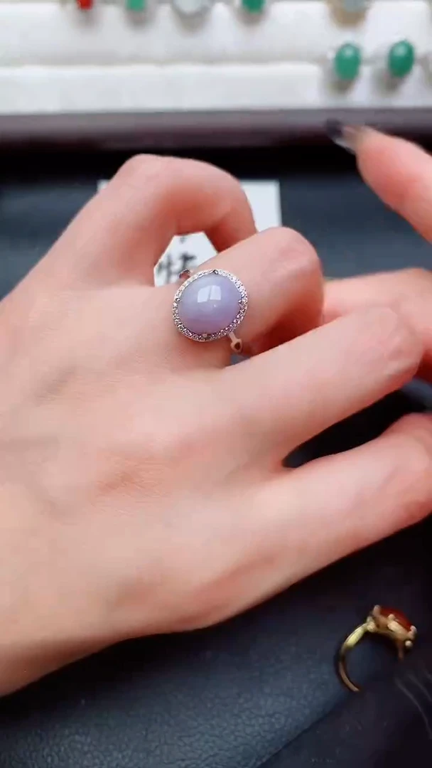 银S925镶嵌戒指翡翠...