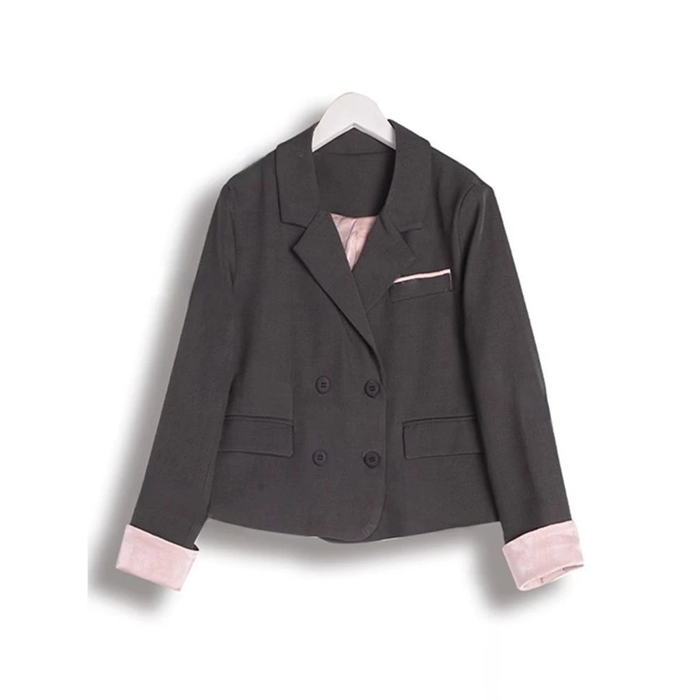 2025年新款春季新中式扣拼接袖子时尚小个子休闲设计感小西装女