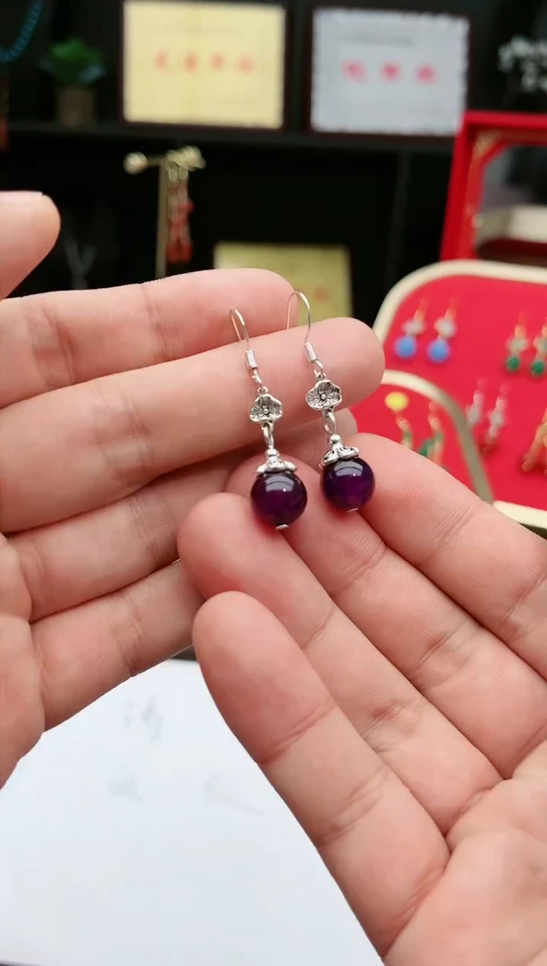 【闪购商品】玛瑙/玉髓耳钉银S925镶嵌235000