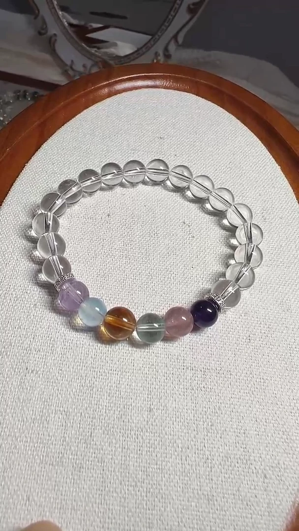 水晶手串未镶嵌蚂蚁家多宝白水晶手串