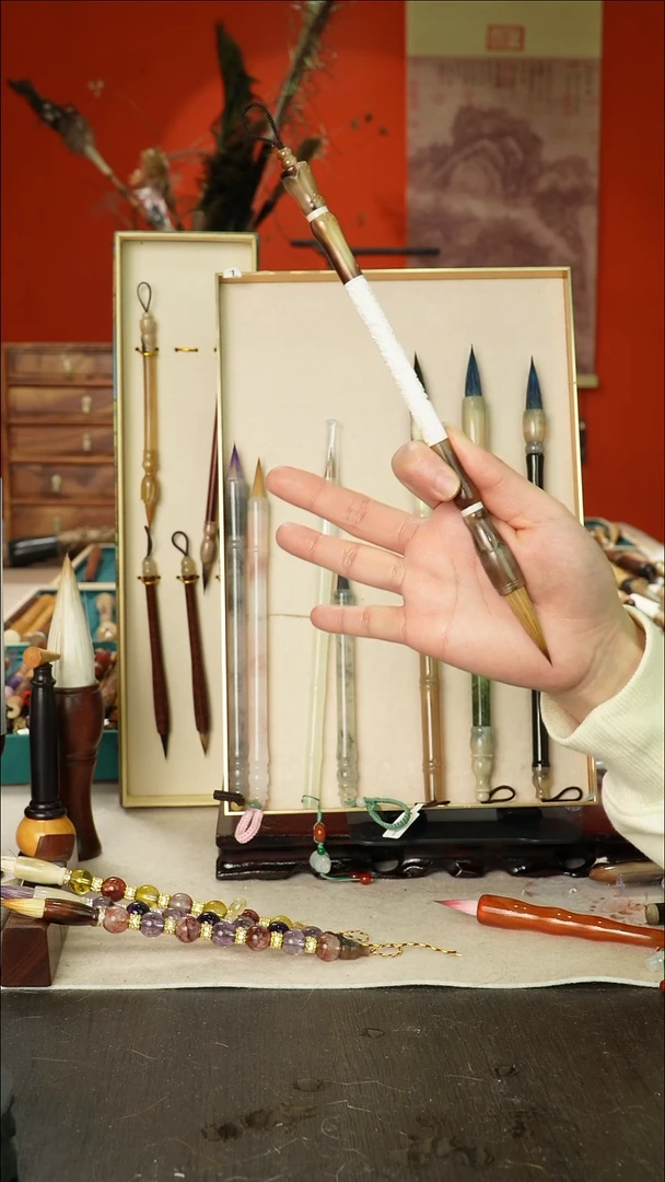 144号闪孤品高货毛笔链接 清水试笔 蘸墨不退