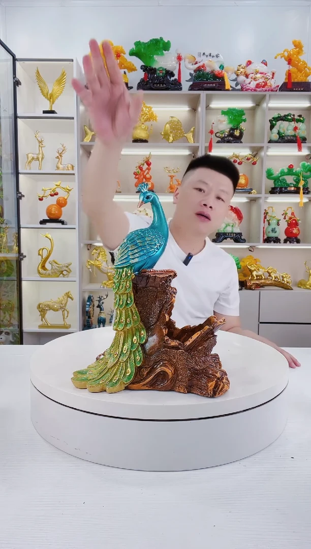 摆件孔雀酒架摆件