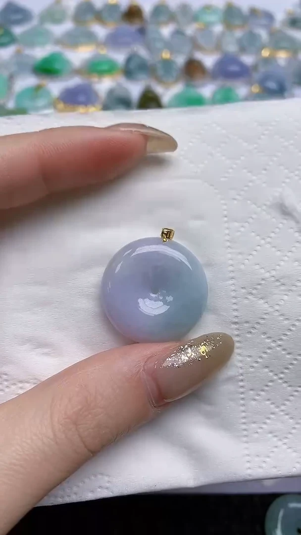 【闪购商品】翡翠颈饰18K金镶嵌天然A货翡翠