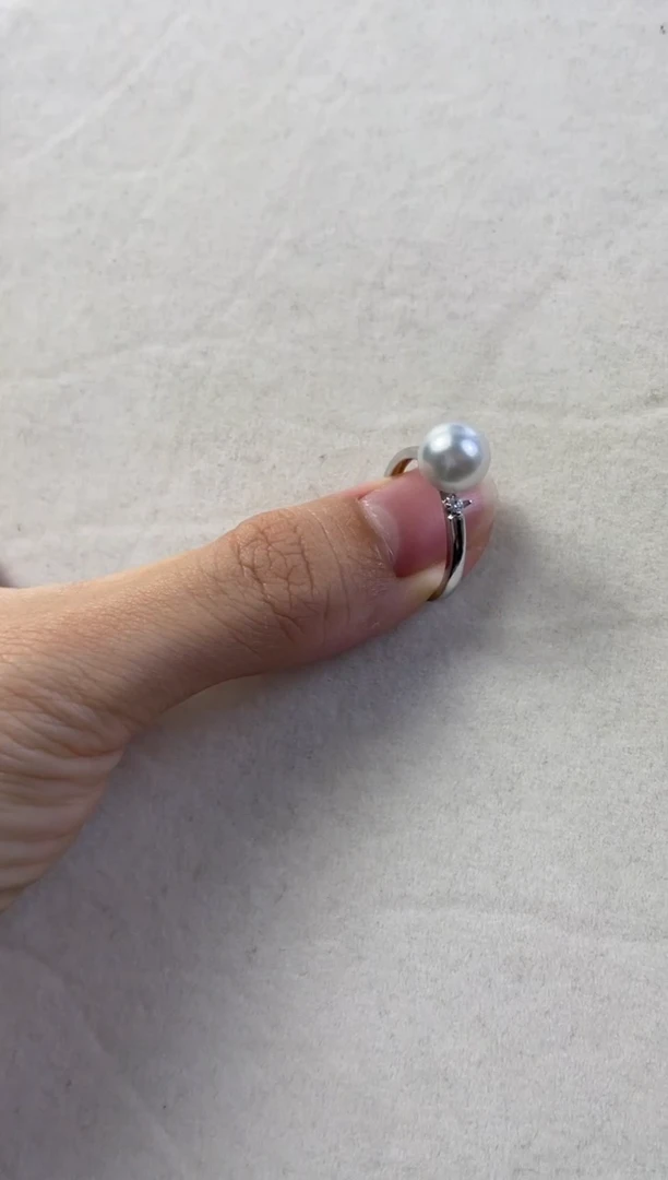 海水珍珠戒指银S925镶嵌戒指