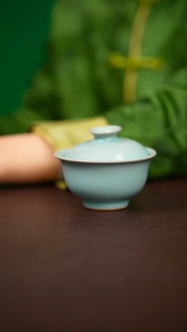 仿古两才压手盖碗不完美简装