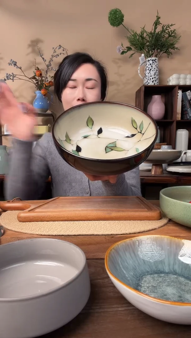 9英寸竹叶大汤碗微瑕