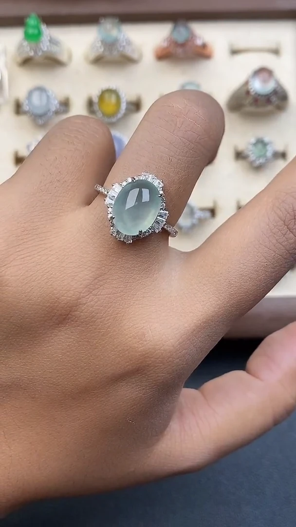 银S925镶嵌定制翡翠-988898