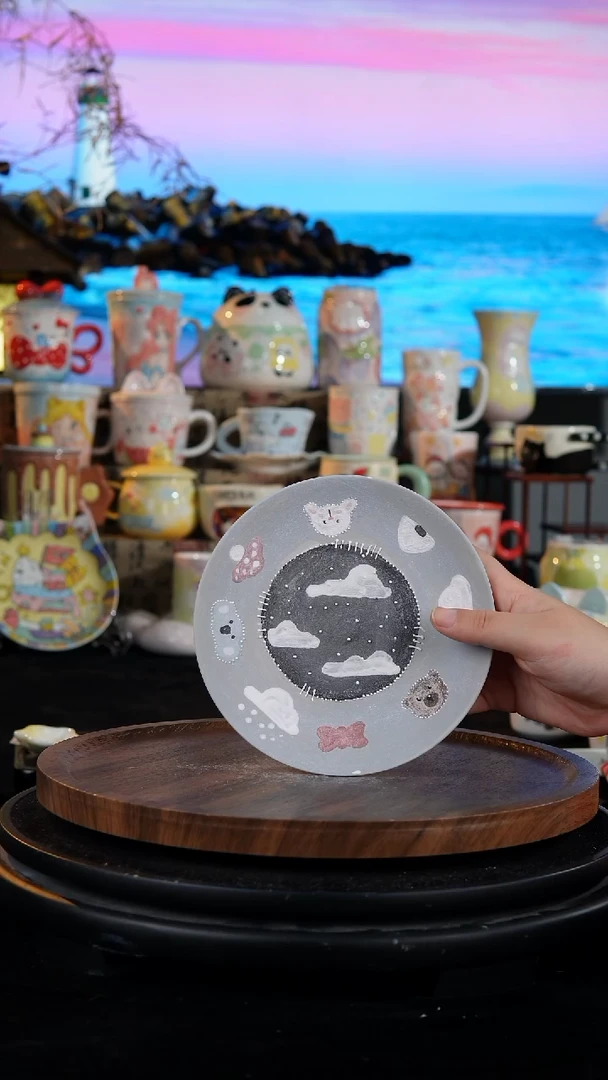 陶瓷便携款手工手绘景德镇陶瓷瑕