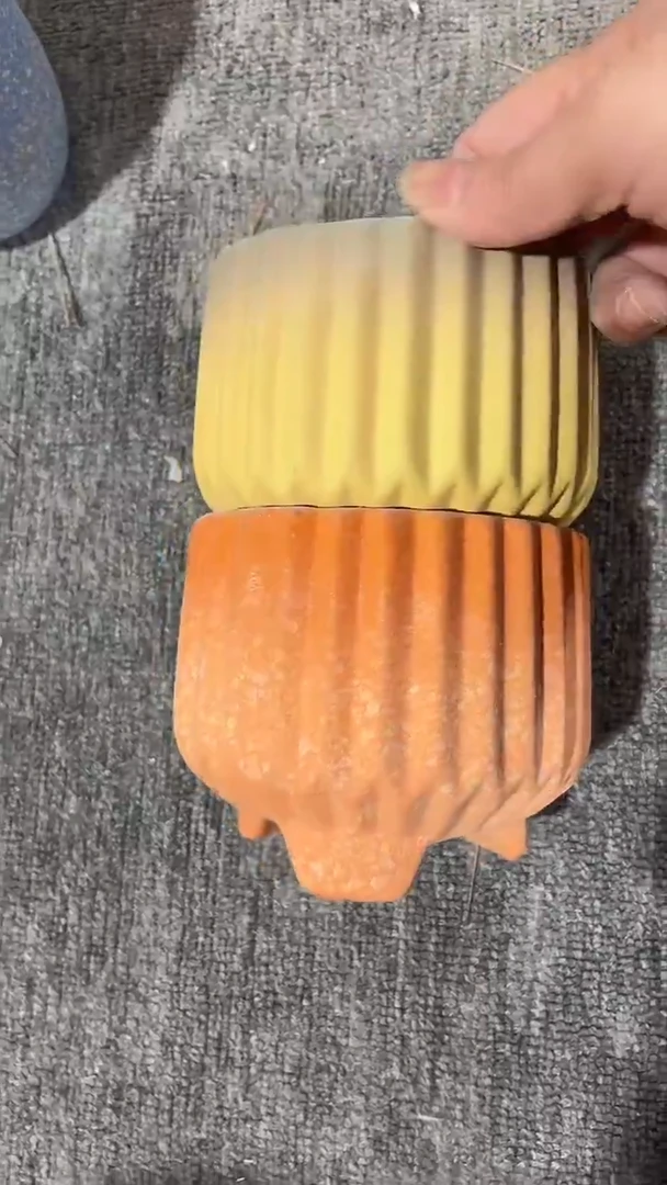 S****A麦饭石粗陶多肉花盆口径9*6两个