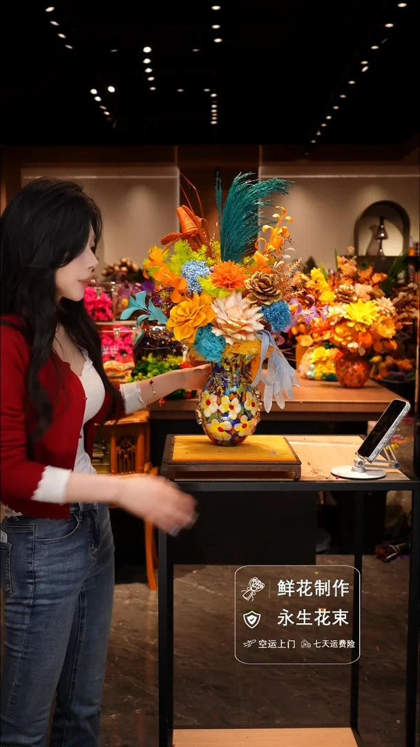 手工艺品琉璃手工花器花束空运包邮送货上门-以图片为准