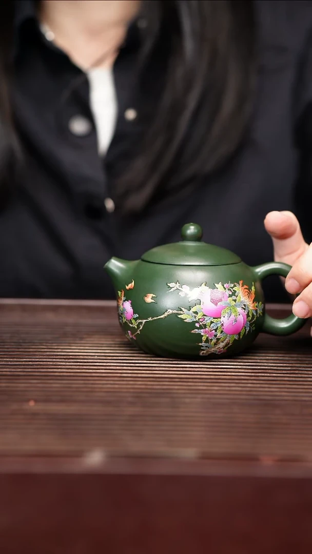 茶壶紫砂宜兴原矿紫砂茶壶 绿泥 西施