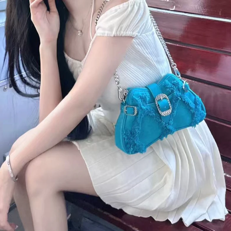 20671512蓝色S女士单肩手提包