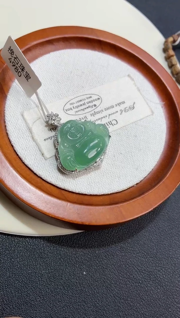 吊坠(不含链)银S925镶嵌翡翠【挽石珠宝】佛公