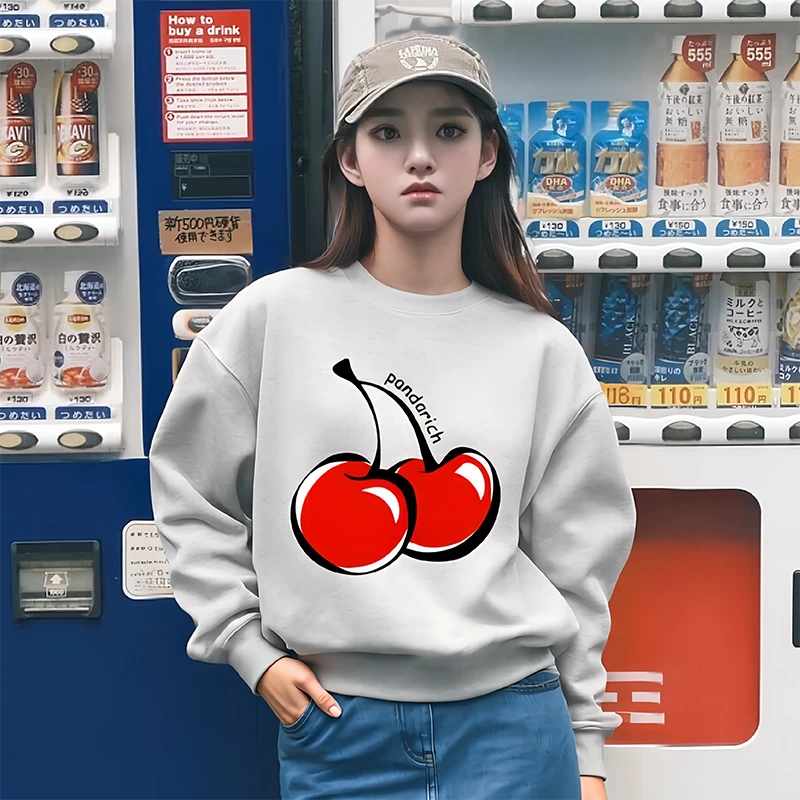 学生党卫衣女2025早春情侣装卡通印花加厚360g宽松圆领ins慵懒风