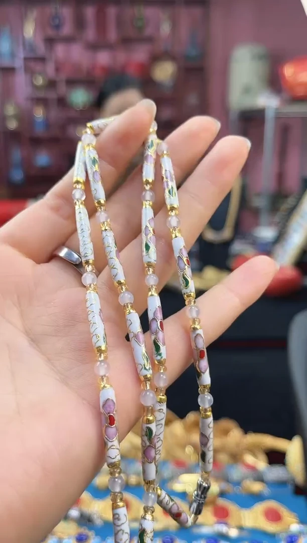 非遗 景泰蓝项链 竹节