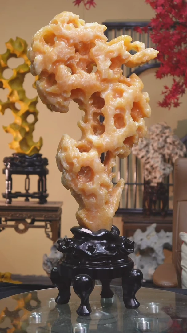 石材玉玲珑2方一黄一白