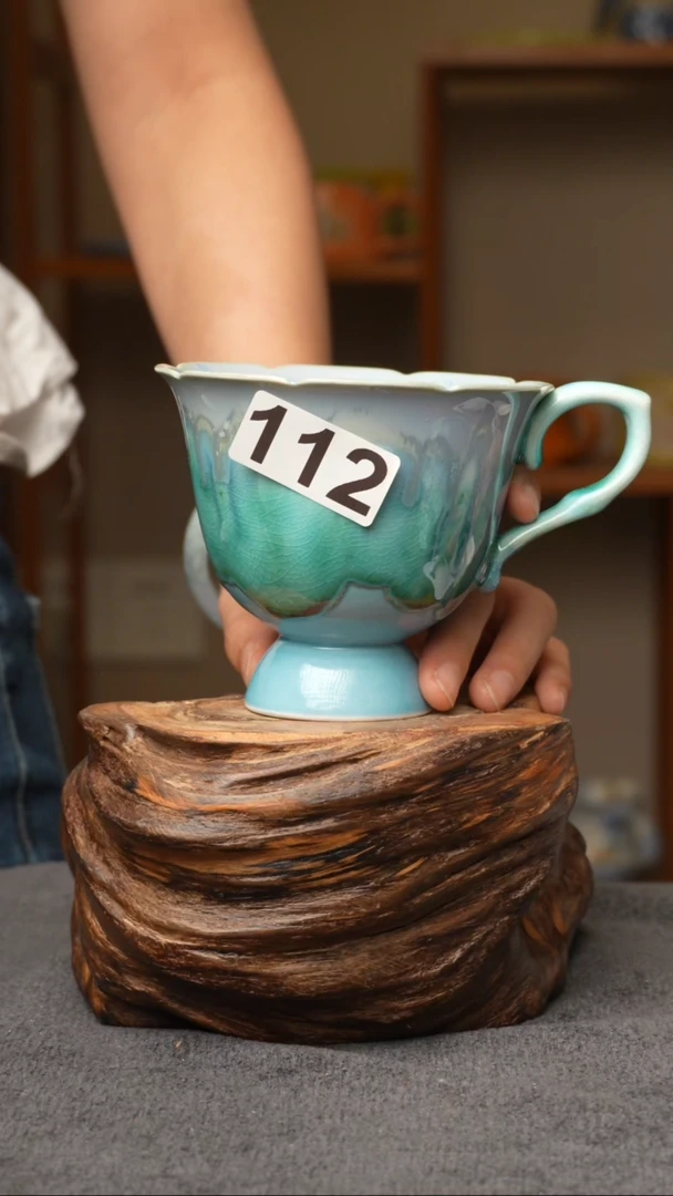 杯子112景德镇手创颜色釉杯（食品级）带冰裂纹