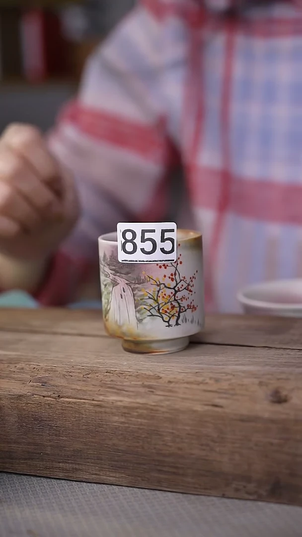 【闪购商品】瓷片李辉熠设计师款/粉引柴烧手绘主人杯