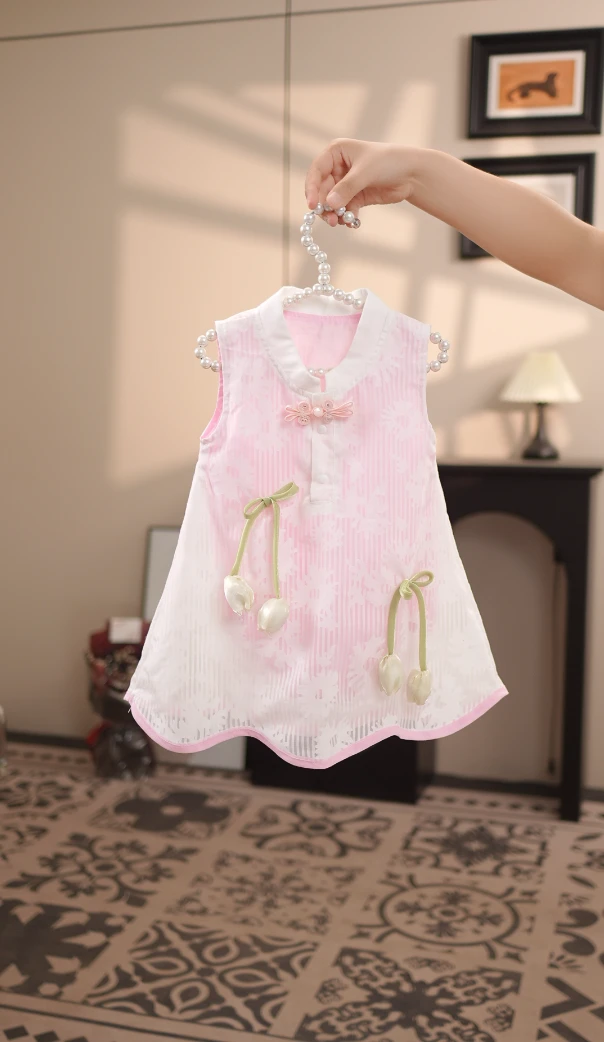 【桃之夭夭】婴儿连体衣薄款夏款纯棉女宝宝连体衣包屁裙洋气郁金香