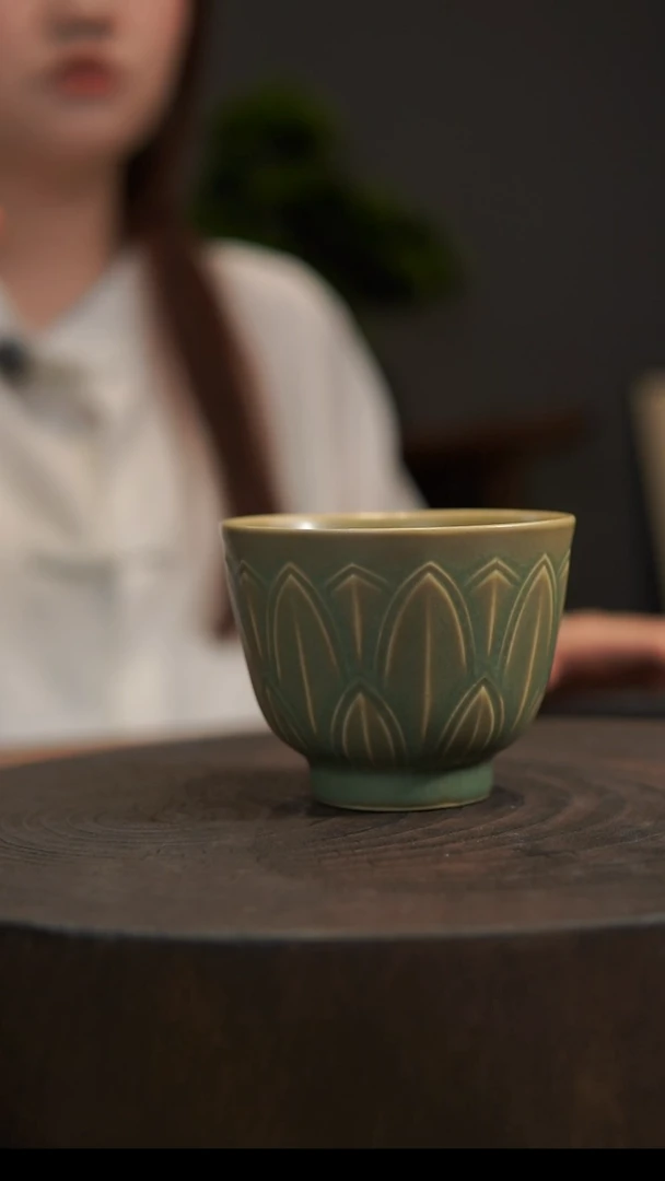 杯子莲花瓣杯 汝州原产地  原矿老釉