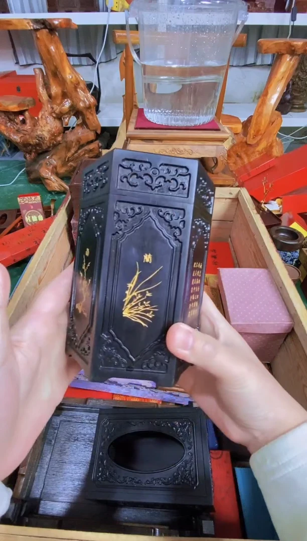 木质紫光檀茶叶罐直播推荐直播推荐