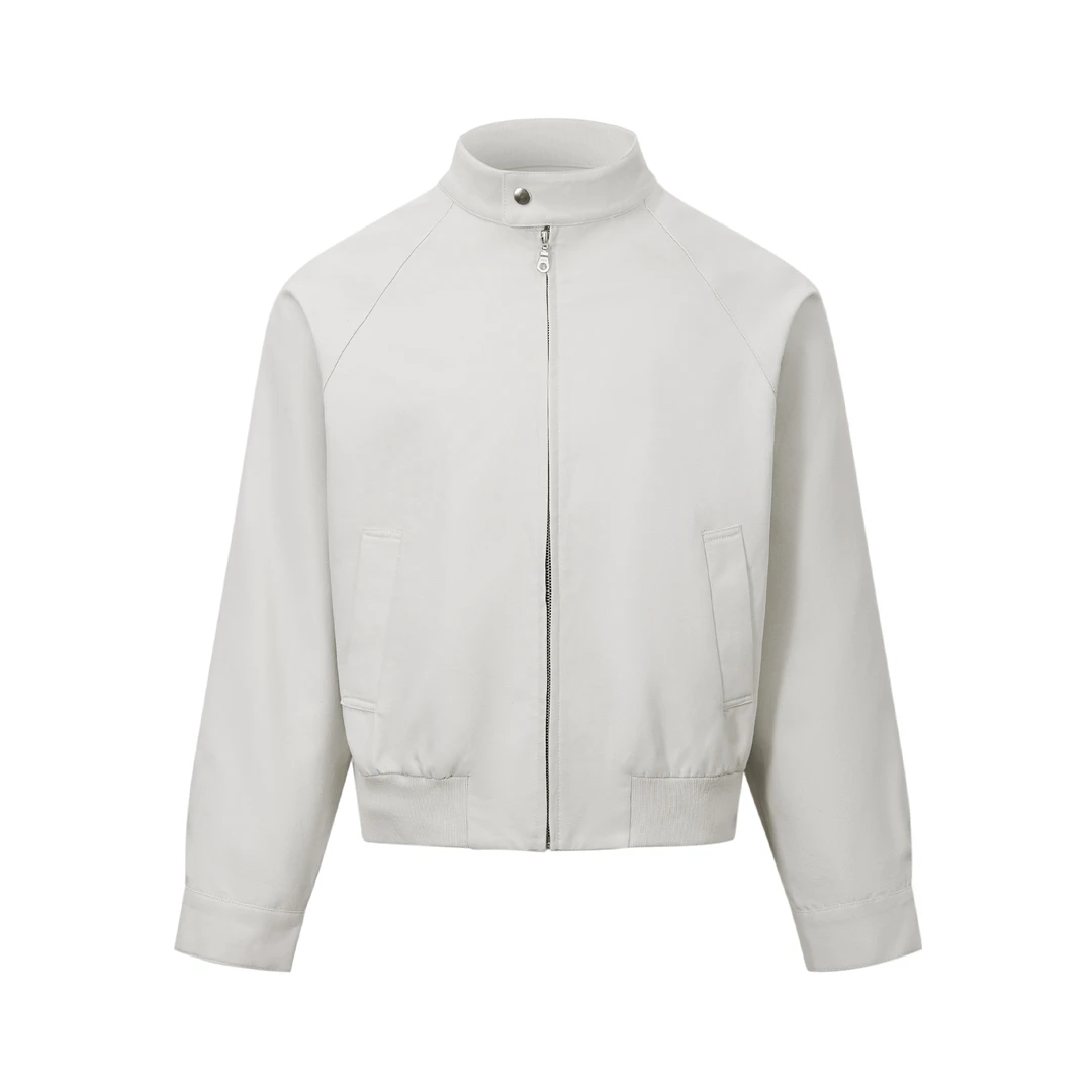 INTENT 银扣哈灵顿夹克重磅短宽休闲Cleanfit宽松立领简约外套男