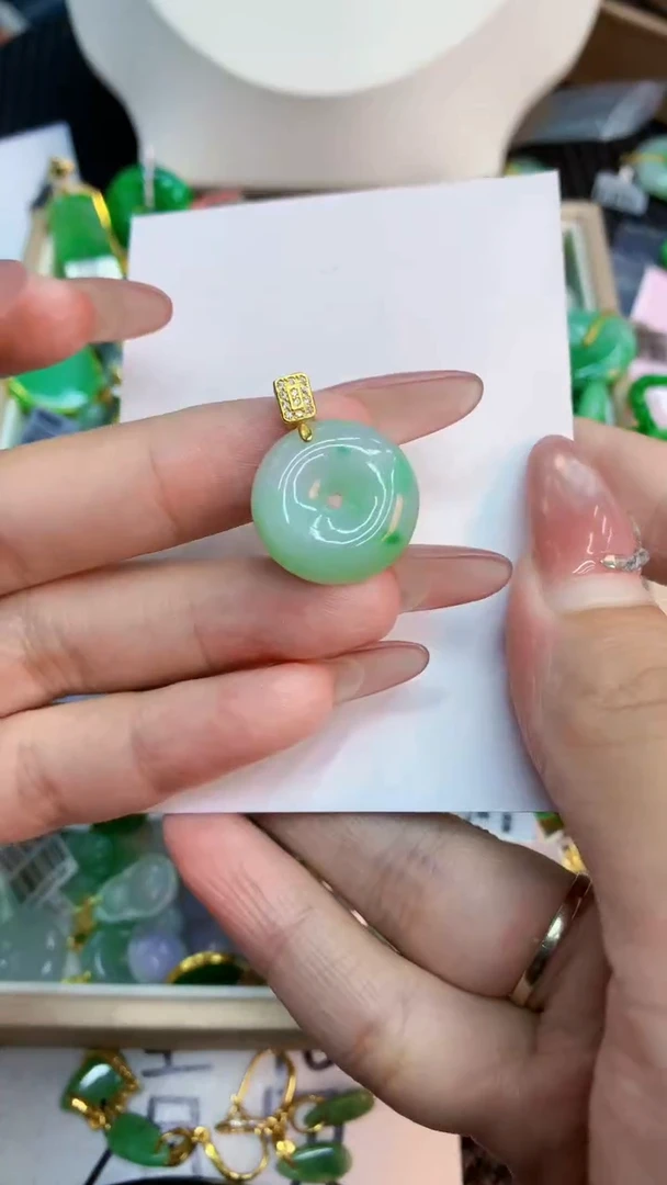 翡翠银S925镶嵌吊坠(不含链)1