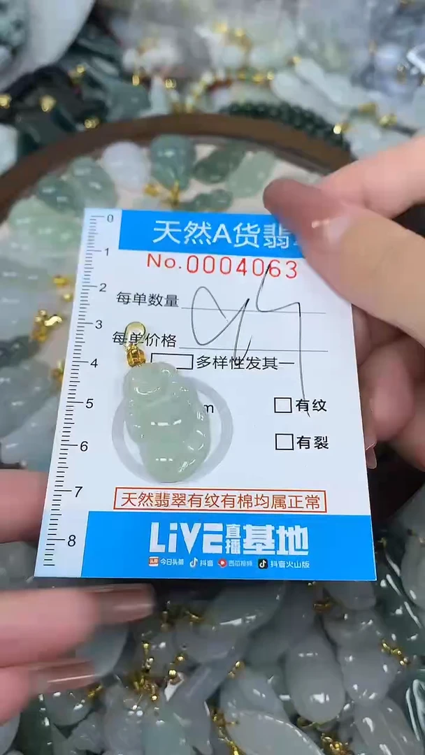 翡翠未镶嵌颈饰净货挂件-4063