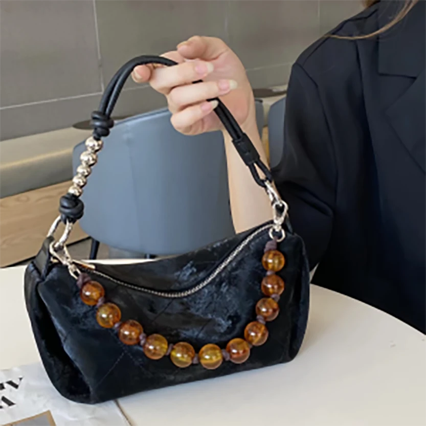 【芝麻集】SKL-5198-黑色RAIN.CUN夏季新款腋下斜跨轻奢女包