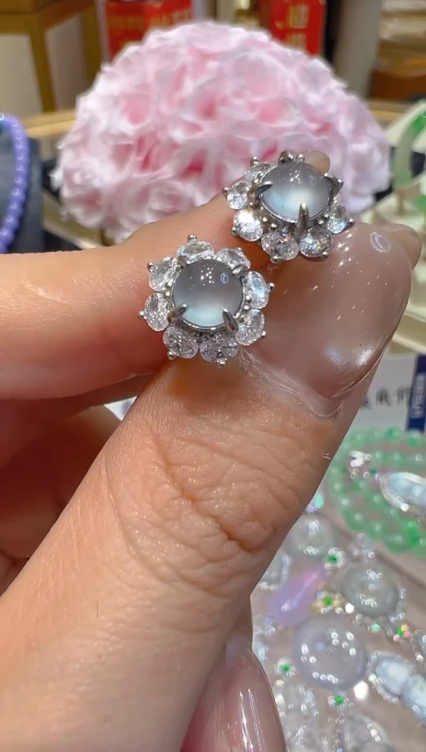 银S925镶嵌翡翠耳饰多样性团购发一件