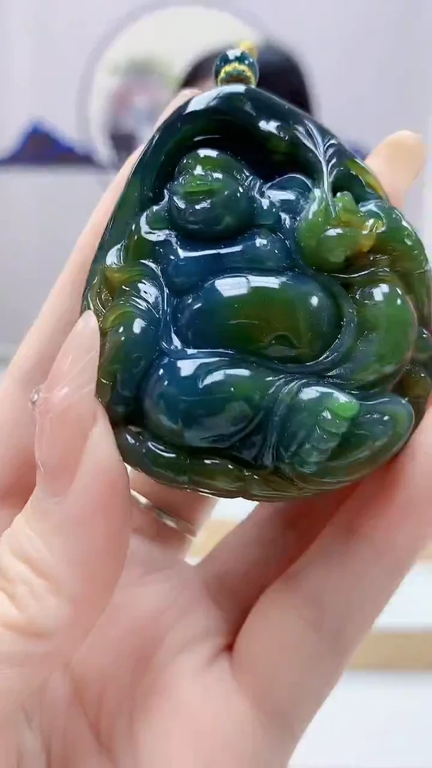 未镶嵌定制翡翠4852DD-毛货挂件43
