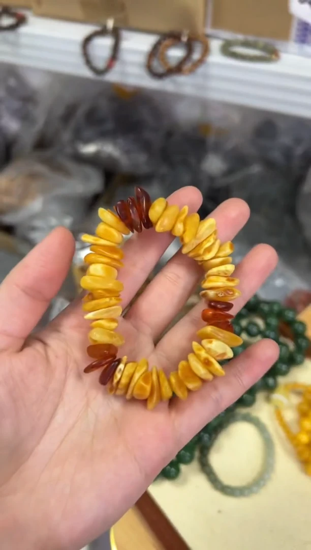 【闪购商品】蜜蜡手链未镶嵌满蜜蜜蜡随行切片珠手链[0692]