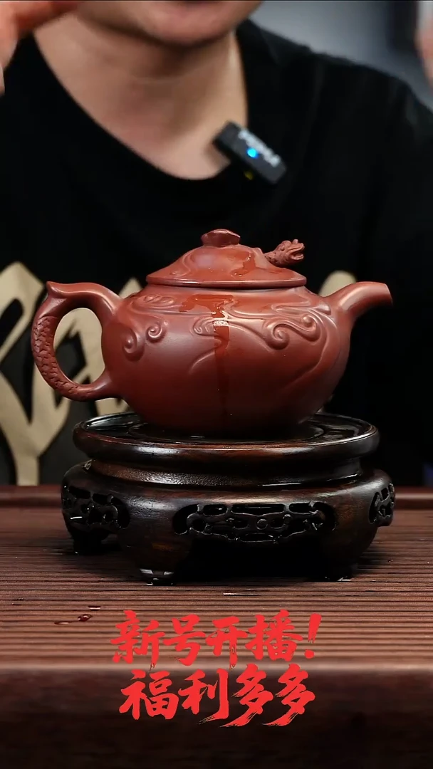 茶壶紫砂龙血砂鱼化龙320cc左右